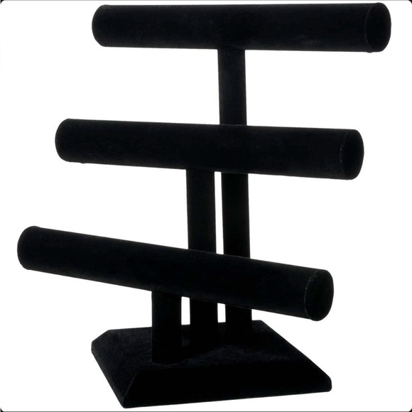 Jewelry Stand - Triple Bar Black Velvet - Size 12”x12” - Picture 8 of 8
